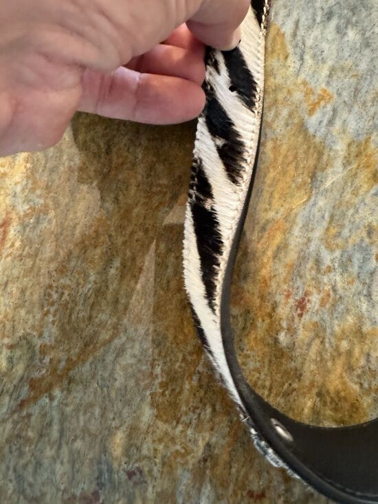 Kate Cate Milano Princesa Zebra Hair On Hide Belt Western Star Concho 1996 Sz 90